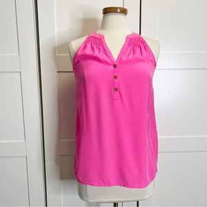 Lilly Pulitzer Bailey Blouse Top Pink S Silk